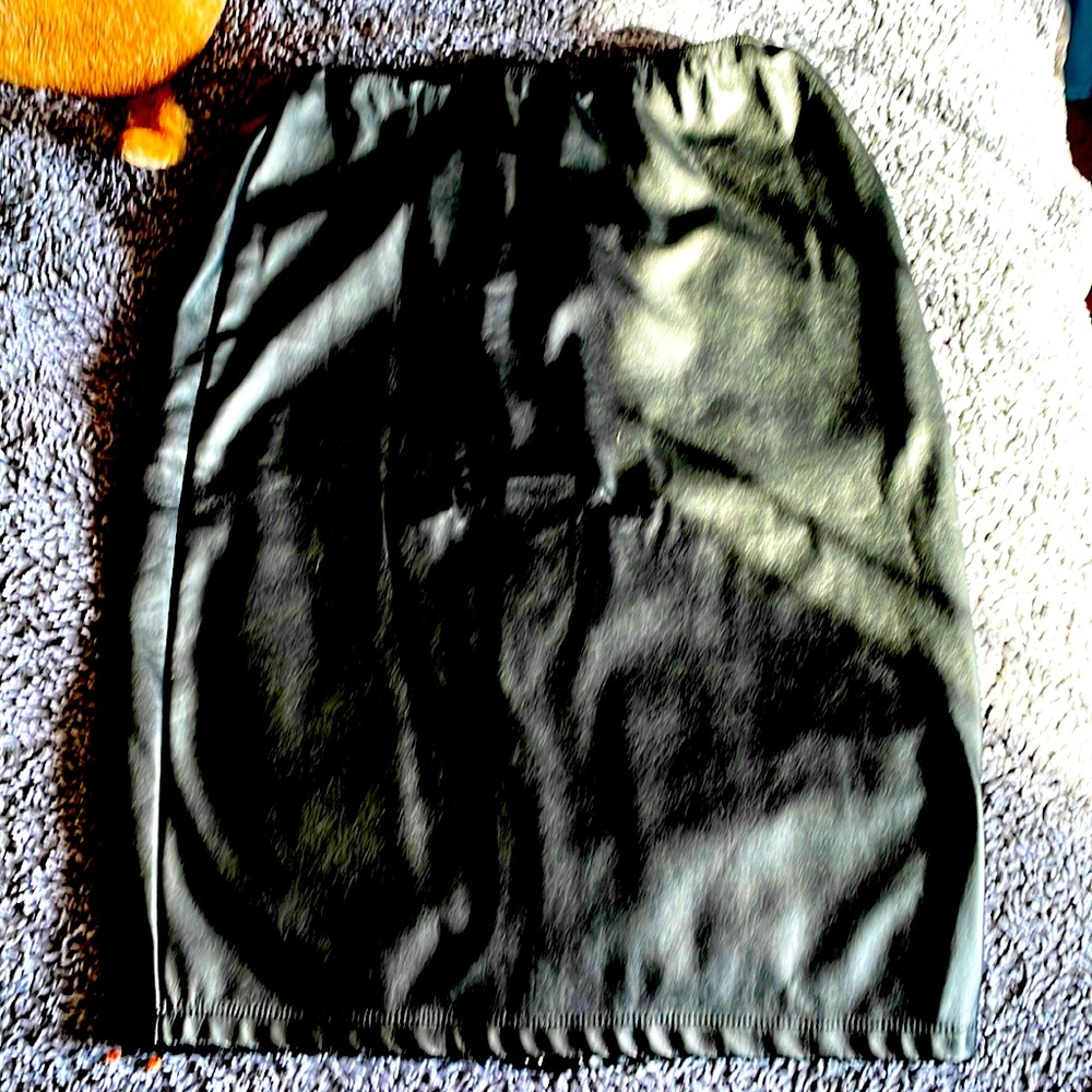 Black faux leather skirt. Size 6. Worn once